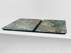 Gigantic Worktop saver and Pastry Board - Tempered GLASS Cutting Board DD21 Marbles 1 Series: Marble waves