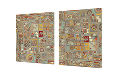 GÉANT PLANCHE À DÉCOUPER EN VERRE TREMPÉ; Série égyptienne DD15: Ethnique à la main