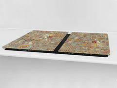 GÉANT PLANCHE À DÉCOUPER EN VERRE TREMPÉ; Série égyptienne DD15: Ethnique à la main