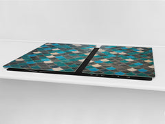 ENORMOUS Tempered GLASS Chopping Board - Induction Cooktop Cover DD36 Textures and tiles 2 Series: Fish scales pattern