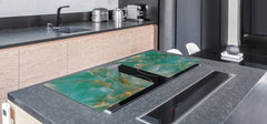 Gigantic Worktop saver and Pastry Board - Tempered GLASS Cutting Board DD21 Marbles 1 Series: Green onyx