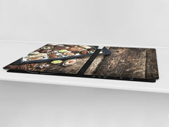 Tempered GLASS Cutting Board - Glass Kitchen Board; Cakes and Sweets Serie DD13 Sweets 1