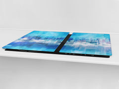 Tempered GLASS Chopping Board – Enormous Induction Cooktop Cover - City Series DD12 A city in the picture