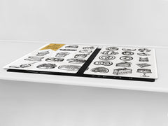 Tempered GLASS Cutting Board - Glass Kitchen Board; Cakes and Sweets Serie DD13 A bakery