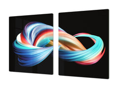 UNIQUE Tempered GLASS Kitchen Board – Abstract Series DD14 Infinite wave