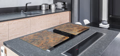 BIG KITCHEN BOARD & Induction Cooktop Cover – Glass Pastry Board DD34 Rusted textures Series: Rusted iron texture