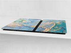 HUGE TEMPERED GLASS COOKTOP COVER – Glass Cutting Board and Worktop Saver DD33 Colourful abstractions Series: Current of colors