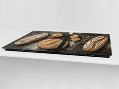 HUGE TEMPERED GLASS CHOPPING BOARD – Bread and flour series DD09 Fresh bread 9