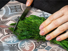 HUGE Cutting Board – Worktop saver and Pastry Board – Glass Kitchen Board DD37 Vintage leaves and patterns Series: Spanish mosaic tiles