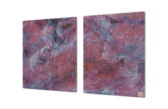 UNIQUE Tempered GLASS Kitchen Board – Impact & Scratch Resistant Cooktop cover DD32 Marbles 2 Series: Luxury purple