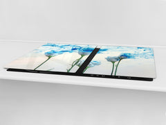 Cubierta de placa de inducción - Tabla para cortar vidrio - Serie de flores DD06B Una rosa azul