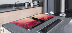 Induction Cooktop Cover – Glass Cutting Board- Flower series DD06B Poppies 5