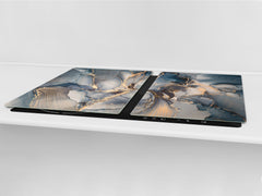 HUGE TEMPERED GLASS COOKTOP COVER – Glass Cutting Board and Worktop Saver DD33 Colourful abstractions Series: Fluid art painting