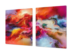 UNIQUE Tempered GLASS Kitchen Board – Abstract Series DD14 Colorful spots