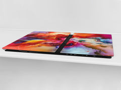 UNIQUE Tempered GLASS Kitchen Board – Abstract Series DD14 Colorful spots