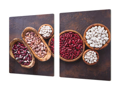 UNIQUE Tempered GLASS Kitchen Board Fruit and Vegetables series DD02 Beans 2