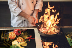 BIG KITCHEN BOARD & Induction Cooktop Cover β Glass Pastry Board β SINGLE: 80 x 52 cm (31,5β x 20,47β); DOUBLE: 40 x 52 cm (15,75β x 20,47β); DD41 Tropical Leaves Series: Leaves texture on black background