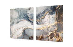 HUGE TEMPERED GLASS COOKTOP COVER – Glass Cutting Board and Worktop Saver DD33 Colourful abstractions Series: Artistic mixture of paints