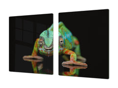 Gigantic Worktop saver and Pastry Board - Tempered GLASS Cutting Board Animals series DD01 Chameleon 2