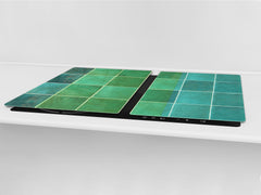 GIGANTIC CUTTING BOARD and Cooktop Cover - Glass Kitchen Board DD35 Textures and tiles 1 Series: Green vintage ceramic tiles 3