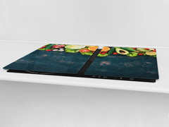 UNIQUE Tempered GLASS Kitchen Board Fruit and Vegetables series DD02 Fruit and vegetables 2