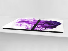 Cubierta de placa de inducción - Tabla para cortar vidrio - Serie de flores DD06B Rosa Morada