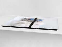 Gigantic Worktop saver and Pastry Board - Tempered GLASS Cutting Board Animals series DD01 Kitty 1