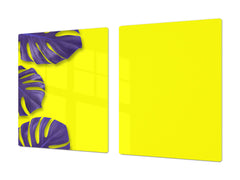 Worktop saver and Pastry Board – Cooktop saver; Series: Outside Series DD19 Violet leaves 1