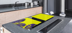 Worktop saver and Pastry Board – Cooktop saver; Series: Outside Series DD19 Violet leaves 1
