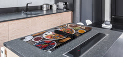 BIG KITCHEN BOARD & Induction Cooktop Cover – Glass Pastry Board - Food series DD16 Sweet breakfast 2