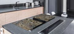 Impact & Scratch Resistant Glass Cutting Board and worktop saver; Texture Series DD20 Stones