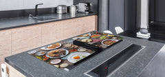 BIG KITCHEN BOARD & Induction Cooktop Cover – Glass Pastry Board - Food series DD16 Breakfast 4