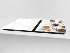 Worktop saver and Pastry Board – Glass Kitchen Board- Coffee series DD07 Coffee 7
