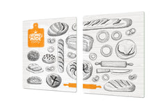 HUGE TEMPERED GLASS CHOPPING BOARD – Bread and flour series DD09 Home Made Bakery