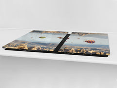 Induction Cooktop Cover – Glass Worktop saver: Fantasy and fairy-tale series DD18 Balloon flight