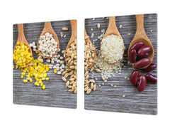 UNIQUE Tempered GLASS Kitchen Board Fruit and Vegetables series DD02 Grains 3