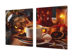 Worktop saver and Pastry Board – Glass Kitchen Board- Coffee series DD07 Coffee with cinnamon