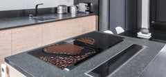 Worktop saver and Pastry Board – Glass Kitchen Board- Coffee series DD07 Heart from coffee