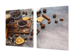 Tempered GLASS Cutting Board - Glass Kitchen Board; Cakes and Sweets Serie DD13 Sweets 3