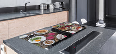 BIG KITCHEN BOARD & Induction Cooktop Cover – Glass Pastry Board - Food series DD16 Breakfast 8