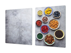 UNIQUE Tempered GLASS Kitchen Board Fruit and Vegetables series DD02 Grains 2