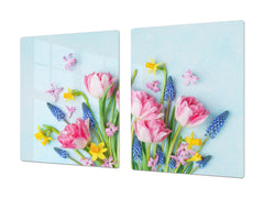 Induction Cooktop Cover – Glass Cutting Board- Flower series DD06B Bouquet