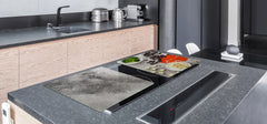 BIG KITCHEN BOARD & Induction Cooktop Cover – Glass Pastry Board - Food series DD16 Salad
