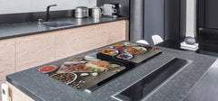 BIG KITCHEN BOARD & Induction Cooktop Cover – Glass Pastry Board - Food series DD16 Breakfast 6