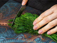 Enorm Küchenbrett aus Hartglas und Induktionskochplattenabdeckung; Food series DD16: African food