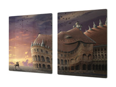 Induction Cooktop Cover – Glass Worktop saver: Fantasy and fairy-tale series DD18 Crooked palace