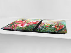 Induction Cooktop Cover – Glass Cutting Board- Flower series DD06B Flowers 7
