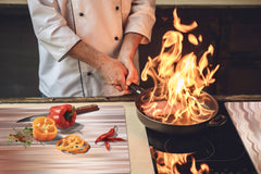 UNIQUE Tempered GLASS Kitchen Board – Impact & Scratch Resistant Cooktop cover – SINGLE: 80 x 52 cm; DOUBLE: 40 x 52 cm; DD39 Colourful Variety Series: Set of abstract backgrounds