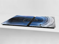 ENORMOUS Tempered GLASS Chopping Board - Induction Cooktop Cover – SINGLE: 80 x 52 cm; DOUBLE: 40 x 52 cm; DD43 Abstract Graphics Series: Space and time