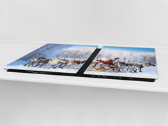 HUGE TEMPERED GLASS COOKTOP COVER - DD30 Christmas Series: Santa's reindeer team